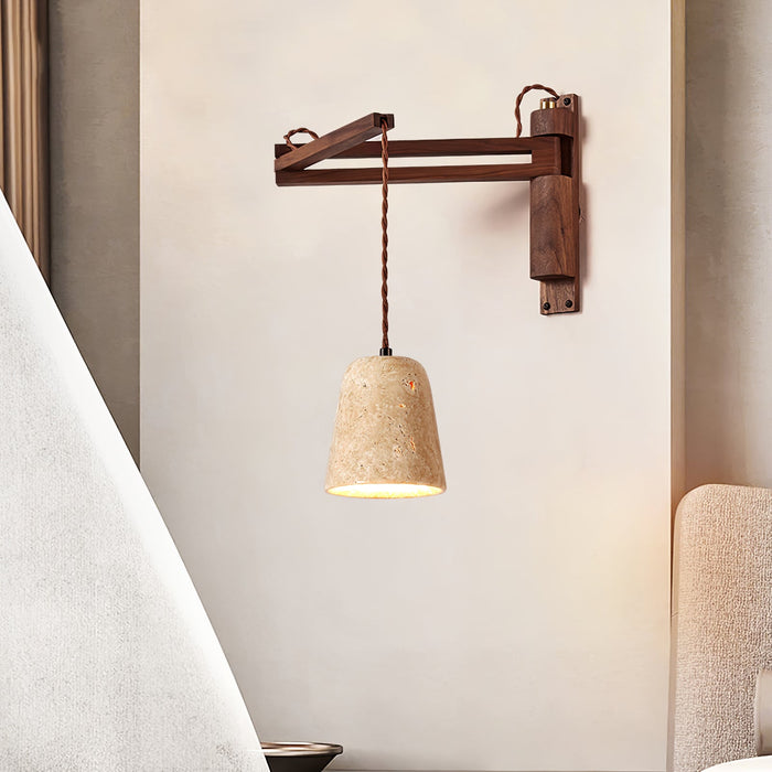 Adjustable Travertine Dome Wall Sconce - Simprolos