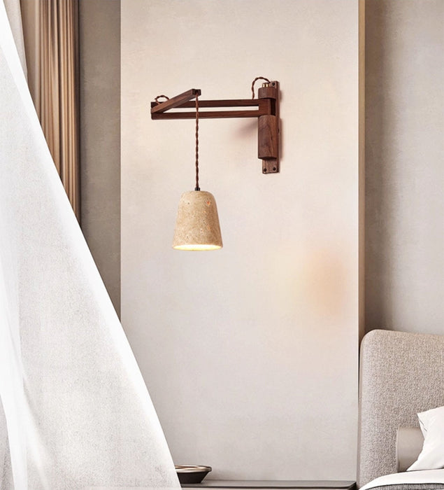 Adjustable Travertine Dome Wall Sconce - Simprolos