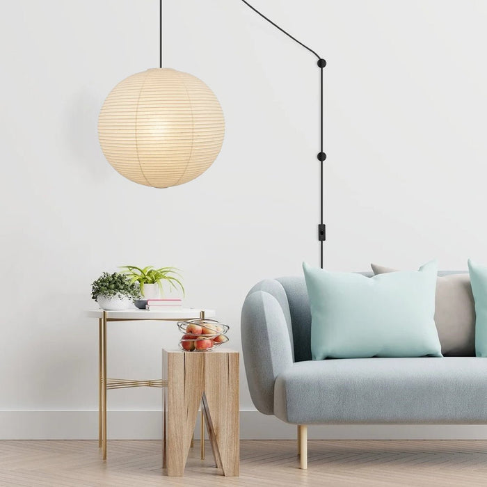 Akari A Pendant Swag Light (black plug wire) - Simprolos