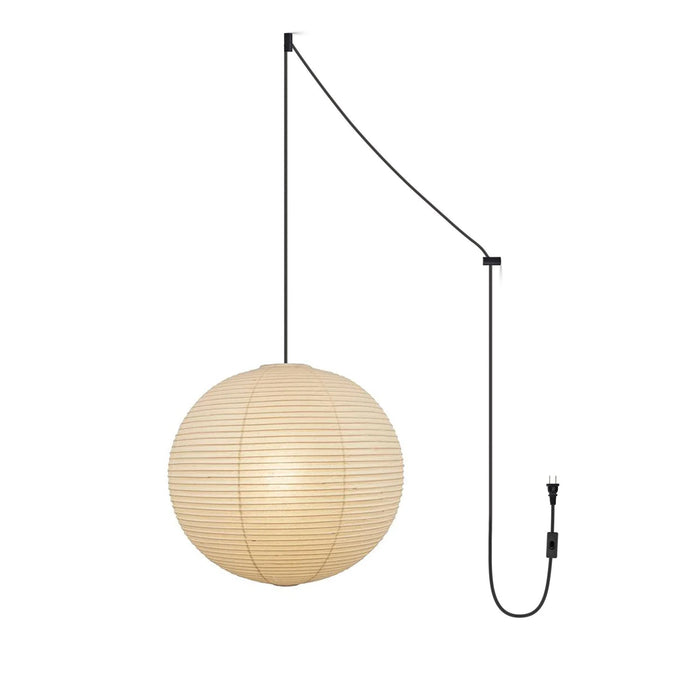 Akari A Pendant Swag Light (black plug wire) - Simprolos