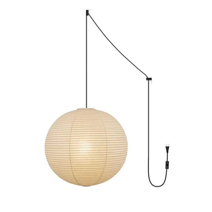 Akari A Pendant Swag Light (black plug wire) - Simprolos