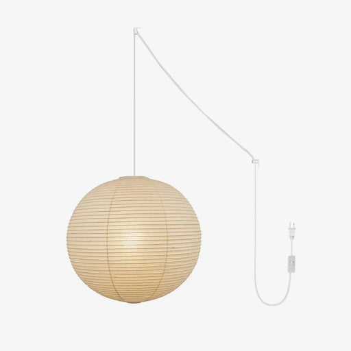 Akari A Round Swag Light (white plug wire) - Simprolos