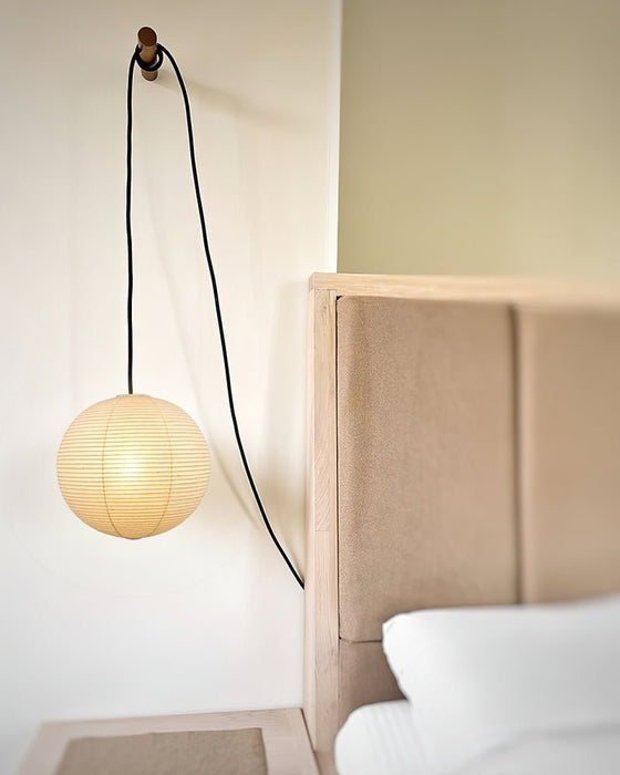 Akari A Round Swag Light (white plug wire) - Simprolos