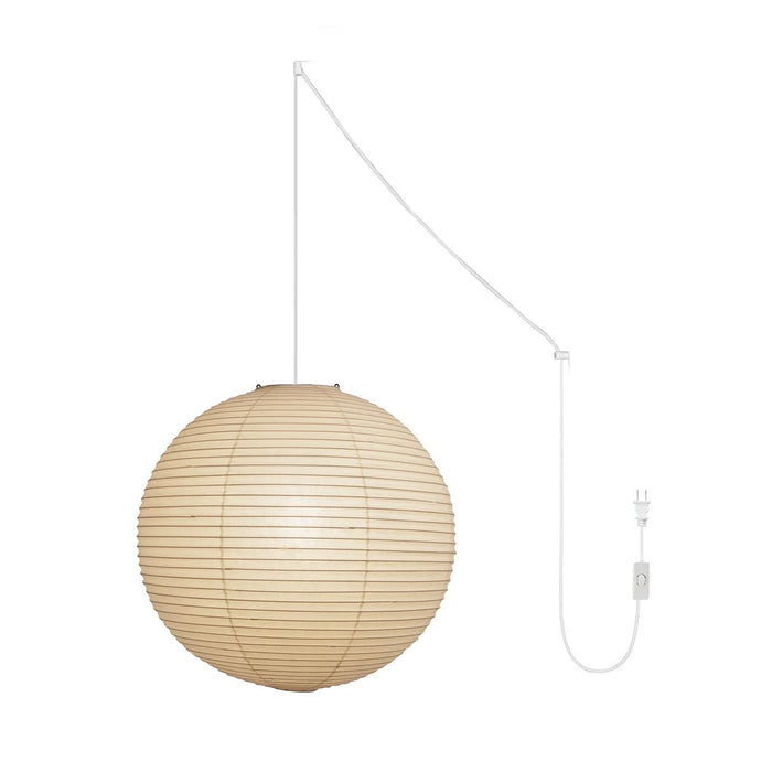 Akari A Round Swag Light (white plug wire) - Simprolos