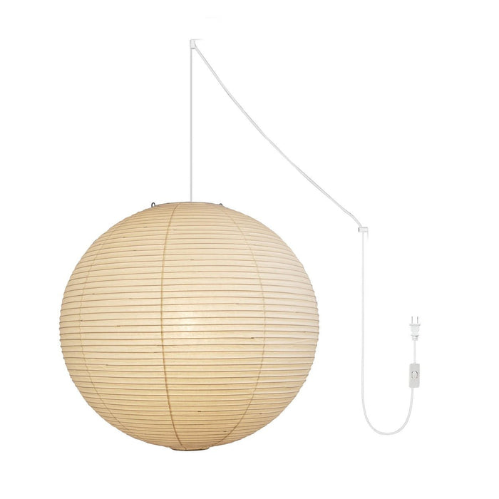 Akari A Round Swag Light (white plug wire) - Simprolos