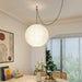 Akari A Round Swag Light (white plug wire) - Simprolos
