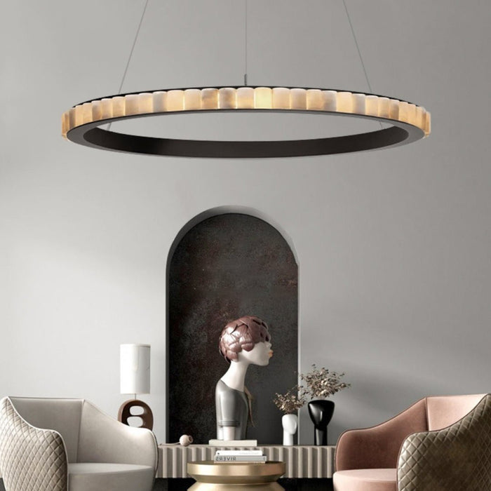 Alabaster Avalon Halo Chandelier - Simprolos