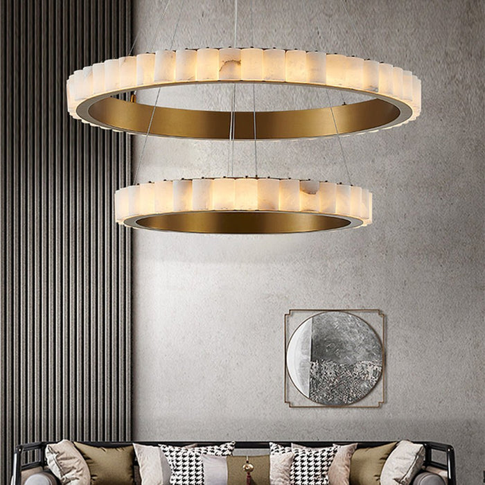 Alabaster Avalon Halo Chandelier - Simprolos