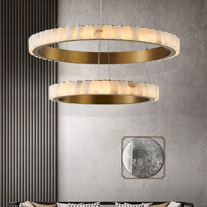 Alabaster Avalon Halo Chandelier - Simprolos