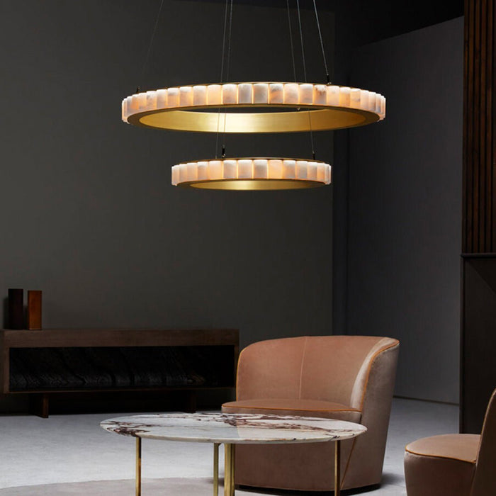 Alabaster Avalon Halo Chandelier - Simprolos