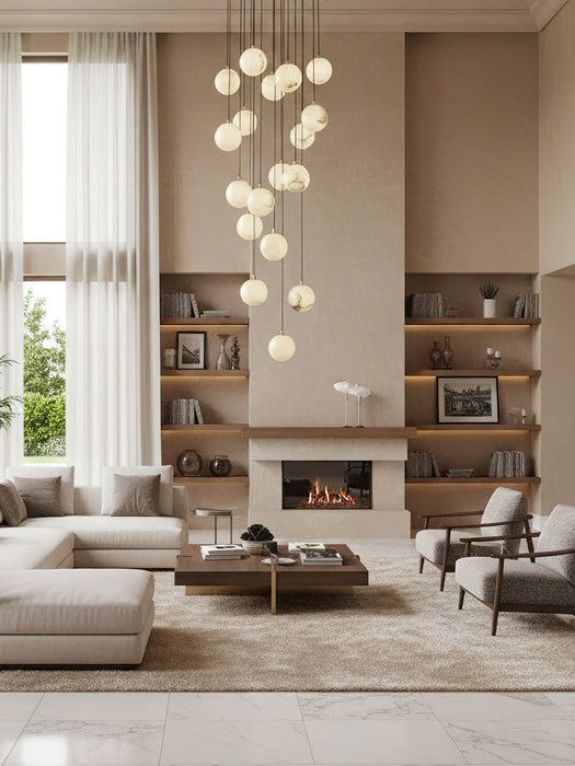 Alabaster Balls Cluster Chandelier - Simprolos