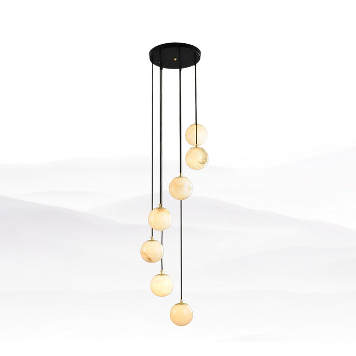 Alabaster Balls Cluster Chandelier - Simprolos