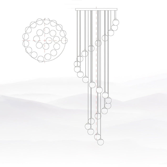 Alabaster Balls Cluster Chandelier - Simprolos