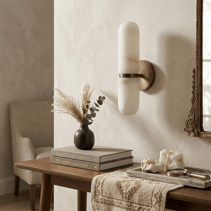 Alabaster Capsule Wall Sconce - Simprolos