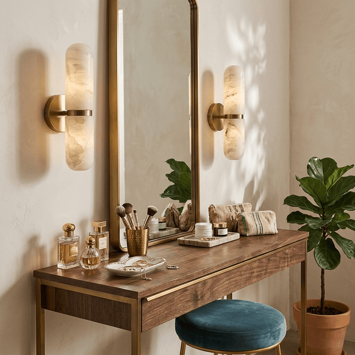 Alabaster Capsule Wall Sconce - Simprolos