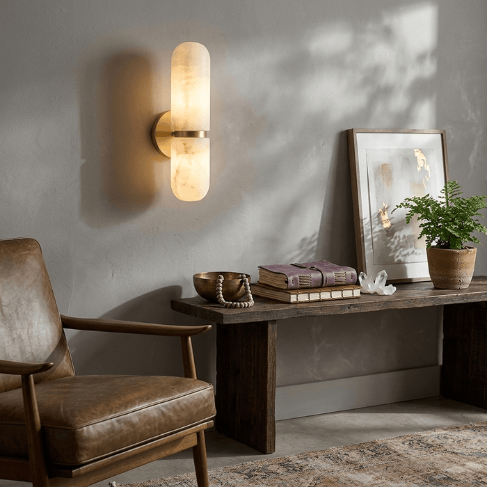 Alabaster Capsule Wall Sconce - Simprolos