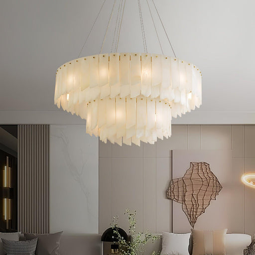 Alabaster Cascade Tiered Chandelier - Simprolos