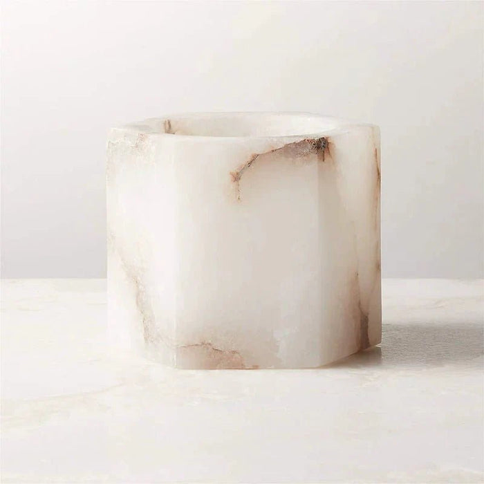 Alabaster Cube Candle Holder - Simprolos