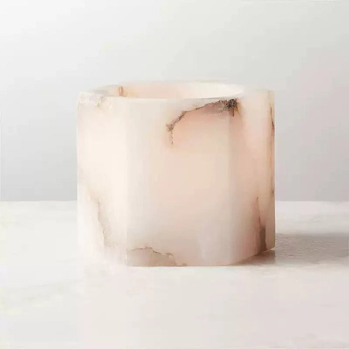 Alabaster Cube Candle Holder - Simprolos