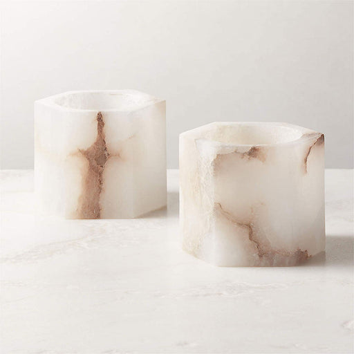 Alabaster Cube Candle Holder - Simprolos