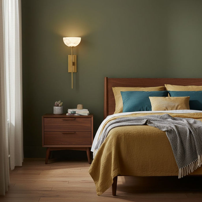 Alabaster Cup Wall Lamp - Simprolos