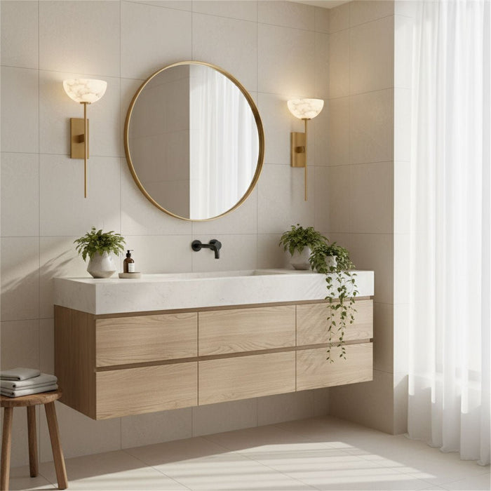 Alabaster Cup Wall Lamp - Simprolos