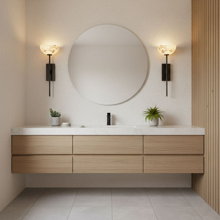 Alabaster Cup Wall Lamp - Simprolos