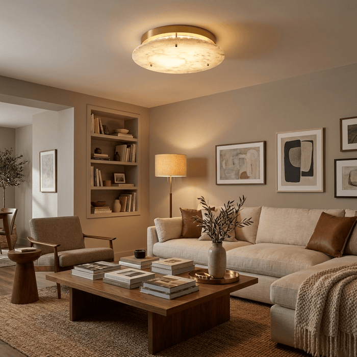 Alabaster Disc Ceiling Lamp - Simprolos