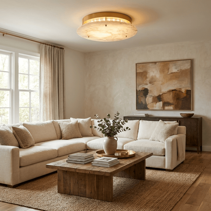 Alabaster Disc Ceiling Lamp - Simprolos