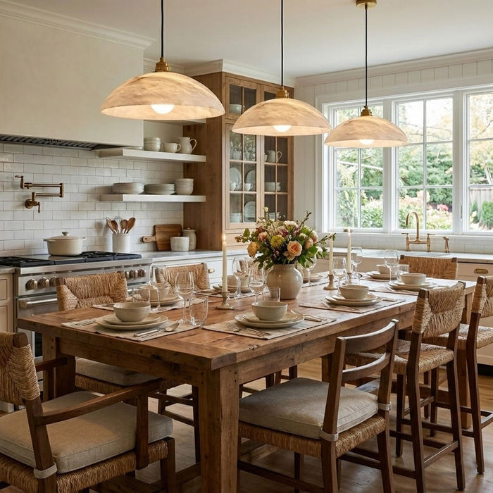 Alabaster Dome Pendant Lamp - Simprolos