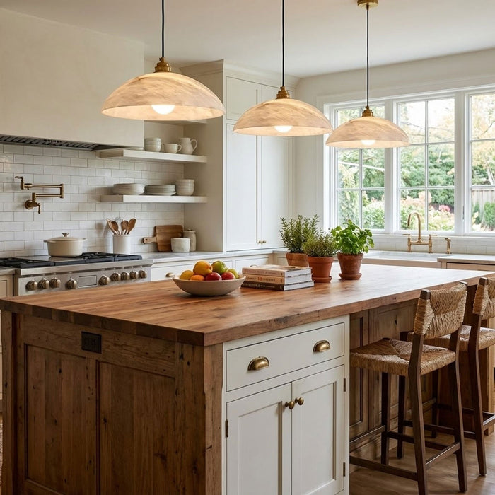 Alabaster Dome Pendant Lamp - Simprolos