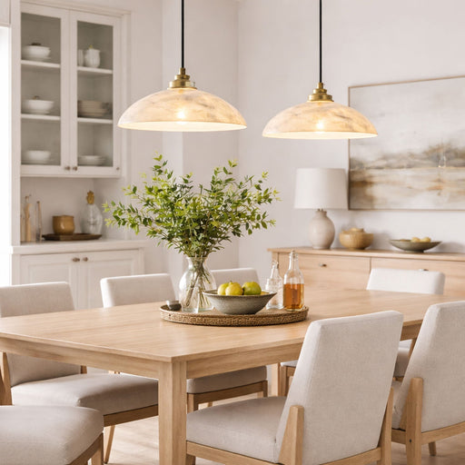Alabaster Dome Pendant Lamp - Simprolos