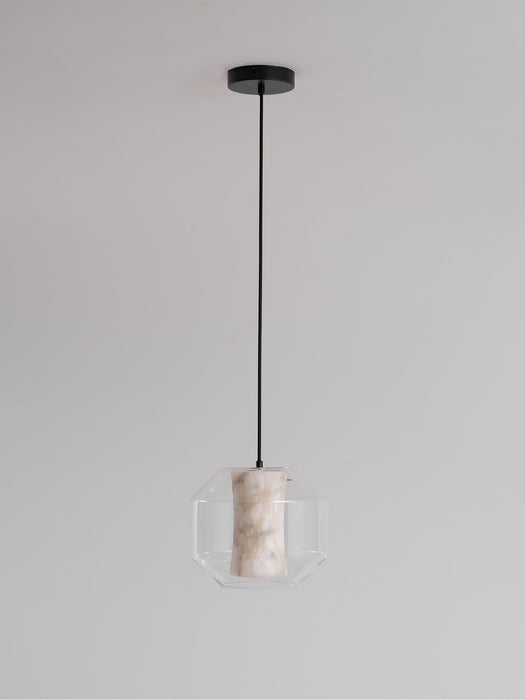 Alabaster Glass Cylinder Pendant Light - Simprolos