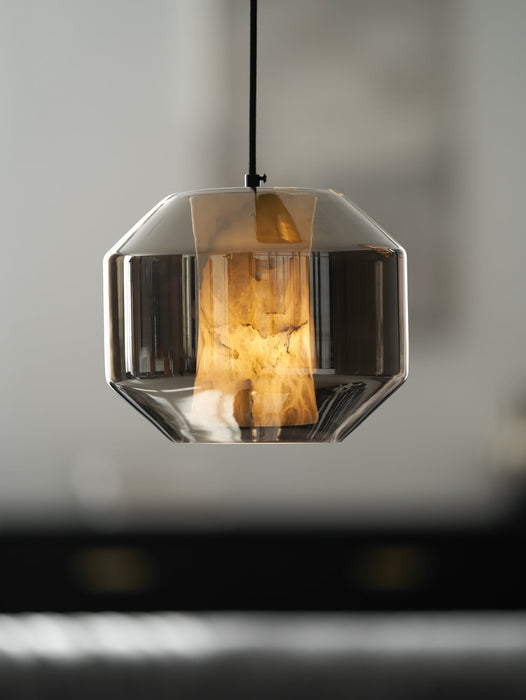 Alabaster Glass Cylinder Pendant Light - Simprolos