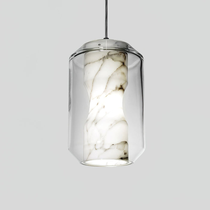Alabaster Glass Cylinder Pendant Light - Simprolos