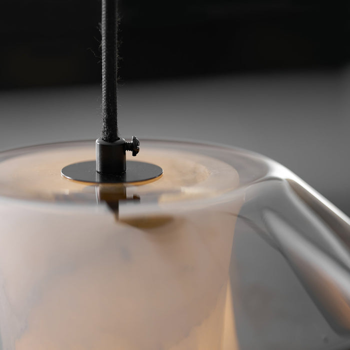 Alabaster Glass Cylinder Pendant Light - Simprolos