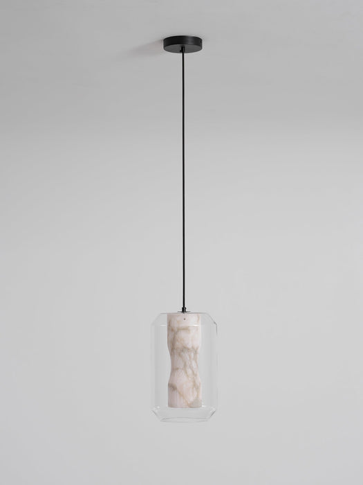 Alabaster Glass Cylinder Pendant Light - Simprolos