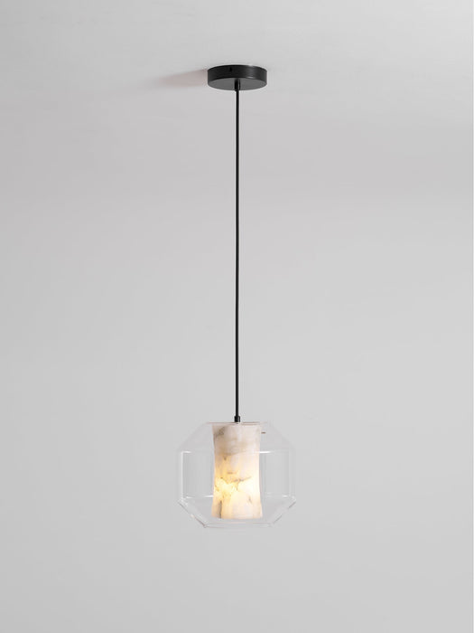 Alabaster Glass Cylinder Pendant Light - Simprolos