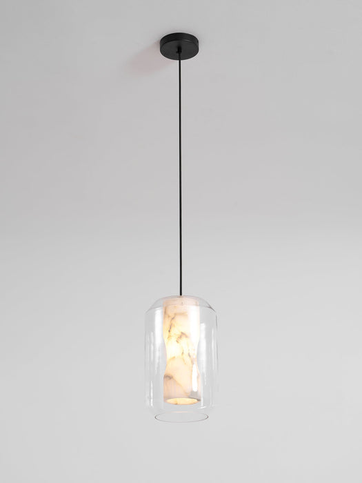 Alabaster Glass Cylinder Pendant Light - Simprolos