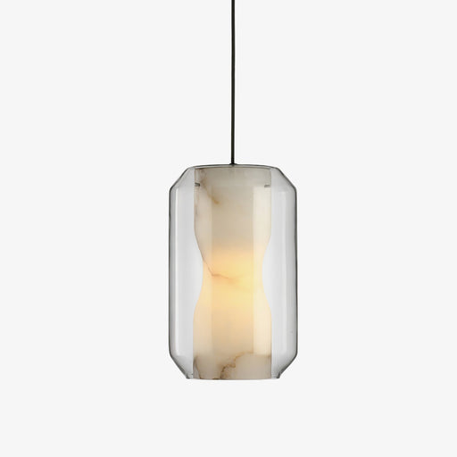 Alabaster Glass Cylinder Pendant Light - Simprolos