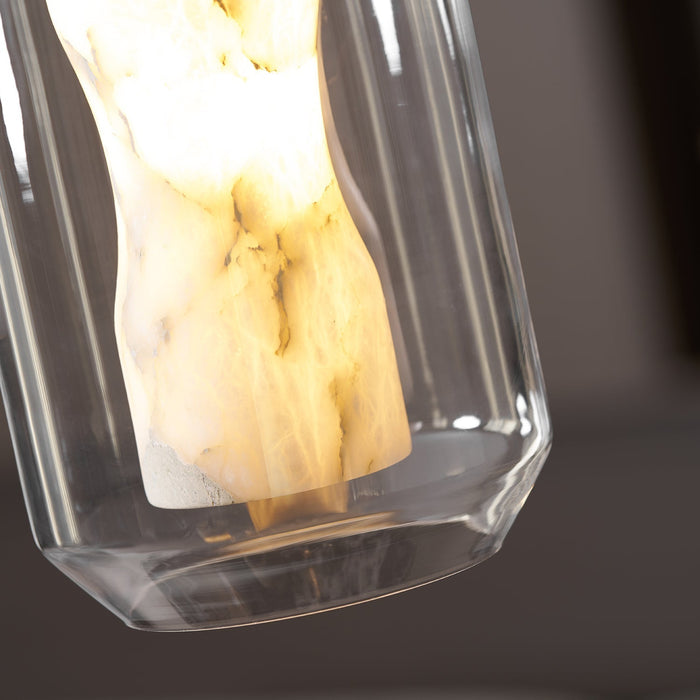 Alabaster Glass Cylinder Pendant Light - Simprolos