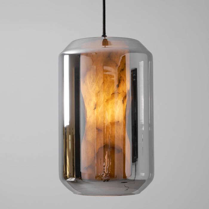 Alabaster Glass Cylinder Pendant Light - Simprolos