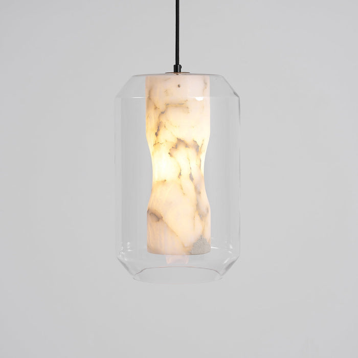 Alabaster Glass Cylinder Pendant Light - Simprolos