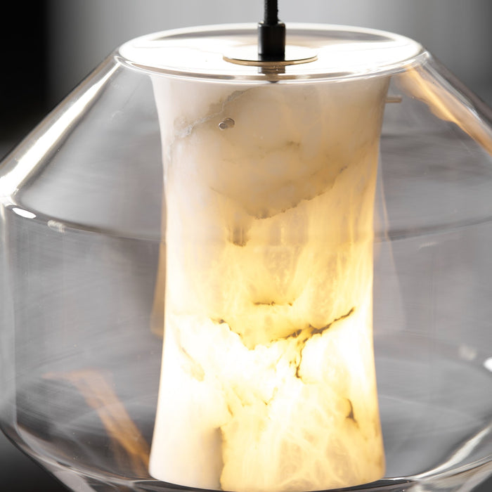 Alabaster Glass Cylinder Pendant Light - Simprolos