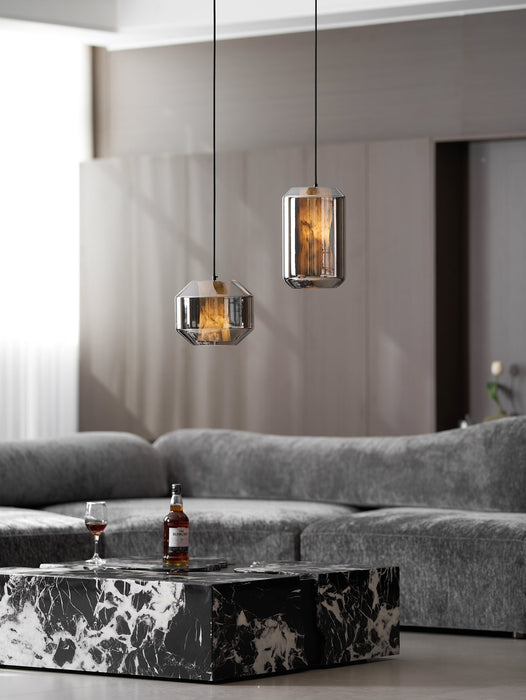 Alabaster Glass Cylinder Pendant Light - Simprolos