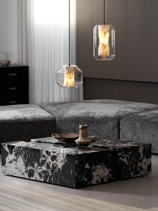 Alabaster Glass Cylinder Pendant Light - Simprolos