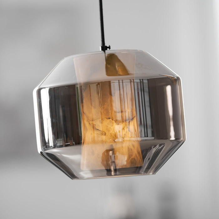 Alabaster Glass Cylinder Pendant Light - Simprolos