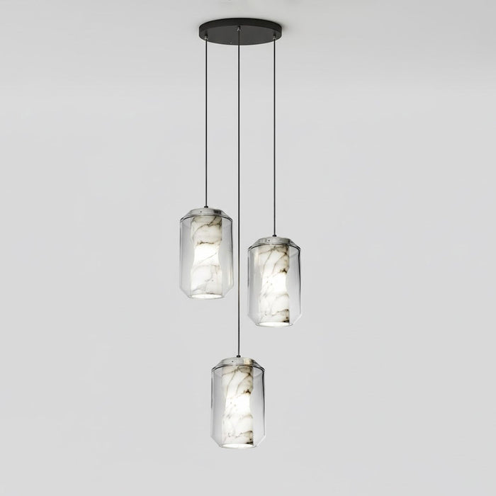 Alabaster Glass Cylinder Pendant Light - Simprolos