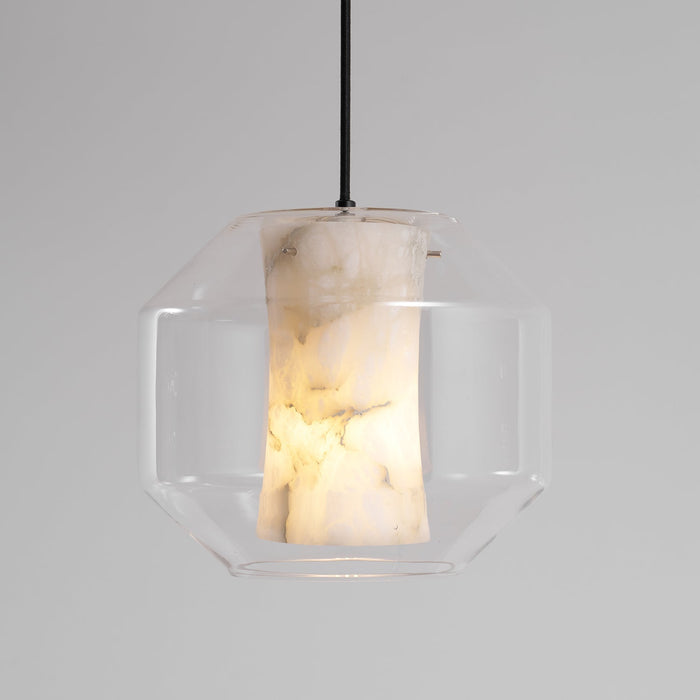 Alabaster Glass Cylinder Pendant Light - Simprolos