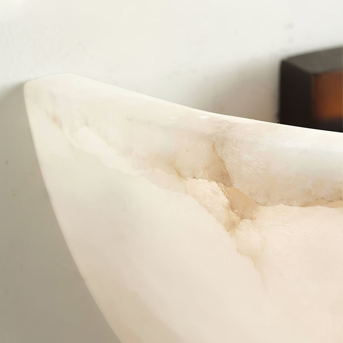 Alabaster Half - Moon Wall Sconce - Simprolos